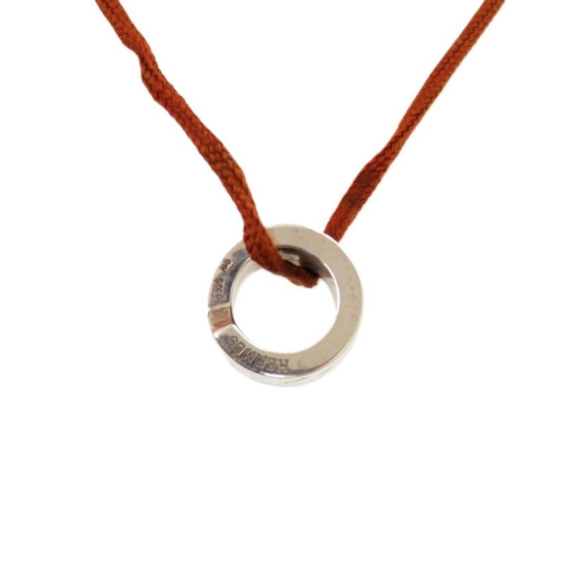 Hermes Move Ashes Necklace Italique Silver 925 Orange 0830 Choker — view 5