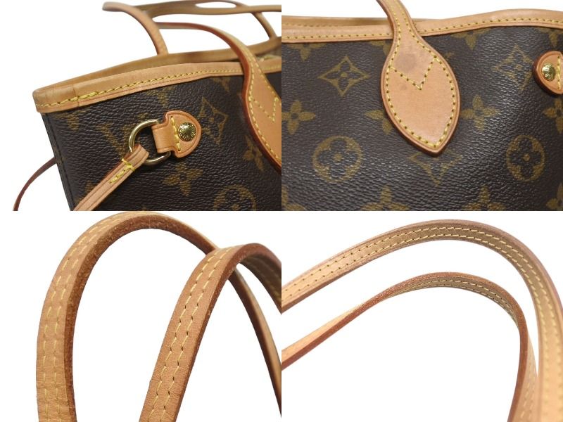 Louis Vuitton Monogram Neverfull PM Tote Bag Brown Vachetta Leather Gold — view 8