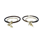 Hermes Amulet Duo Earrings Buffalo Horn Brown Gold Hardware Accessories — view 7