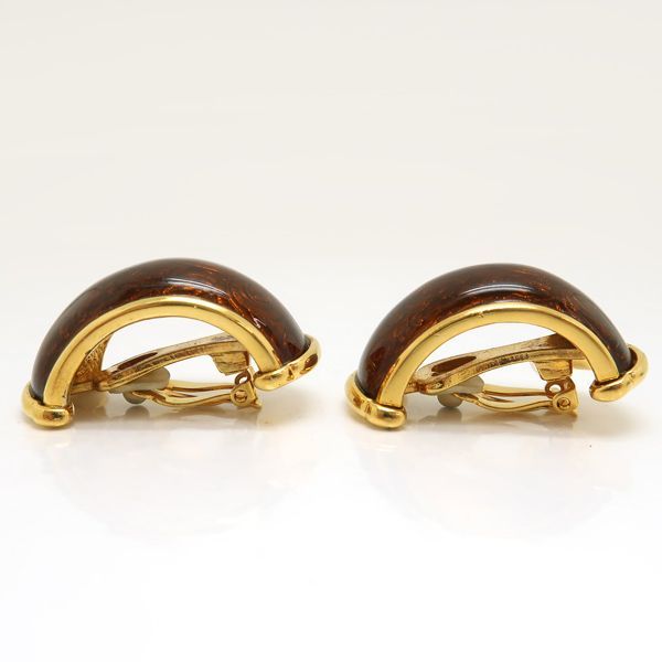 Yves Saint Laurent Earrings GP Arabesque Large Brown Vintage — view 5