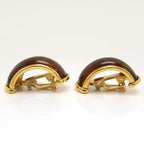 Yves Saint Laurent Earrings GP Arabesque Large Brown Vintage — view 5