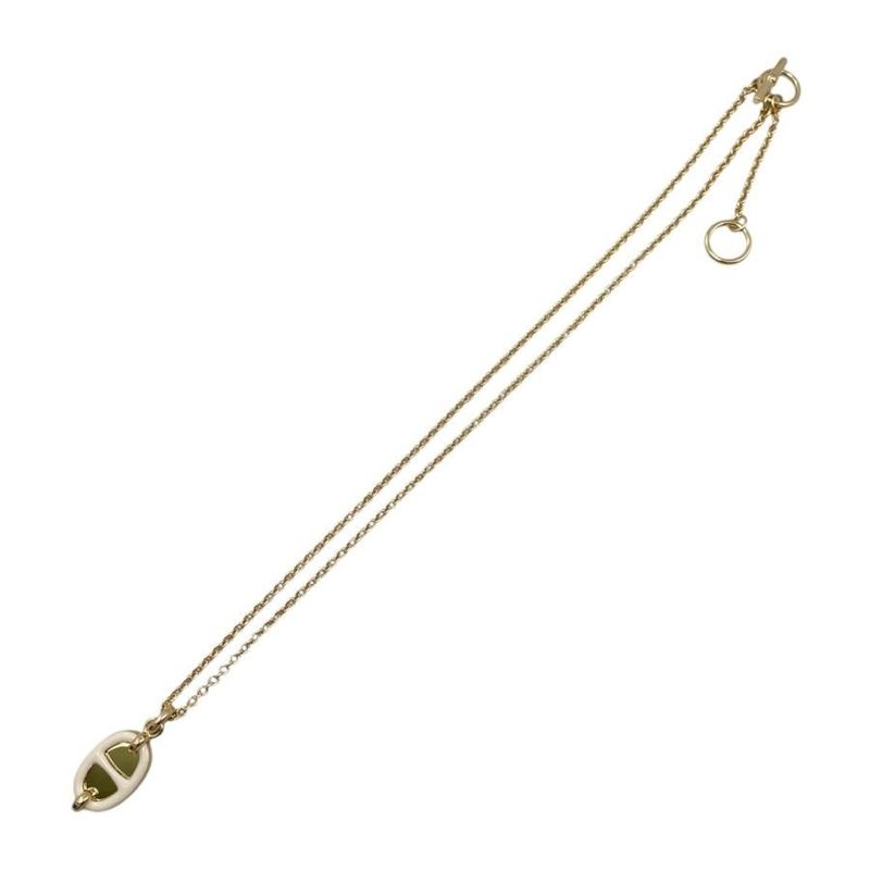 Hermes Necklace Pendant Mini Maillon PM Fed3 Cles Beige Gold Hardware — view 4