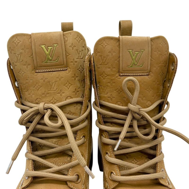 Louis Vuitton Boots Ranger Ankle Beige Monogram Shoes Size 3151 — view 6