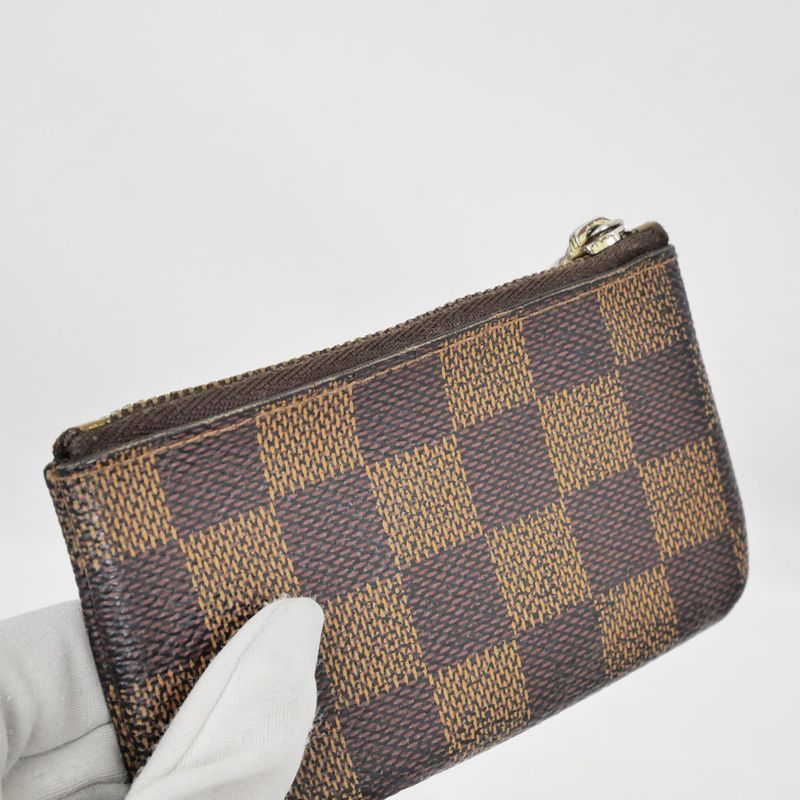 Louis Vuitton Pochette Cles Coin Case Key Ring Damier Brown — view 8
