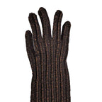 Prada Long Gloves Brown Orange Lame S