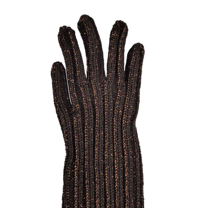 Prada Long Gloves Brown Orange Lame S