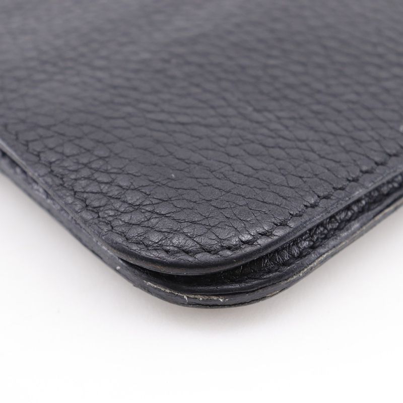 Hermes Dogon Long Taurillon Clemence Black P Wallet — view 4