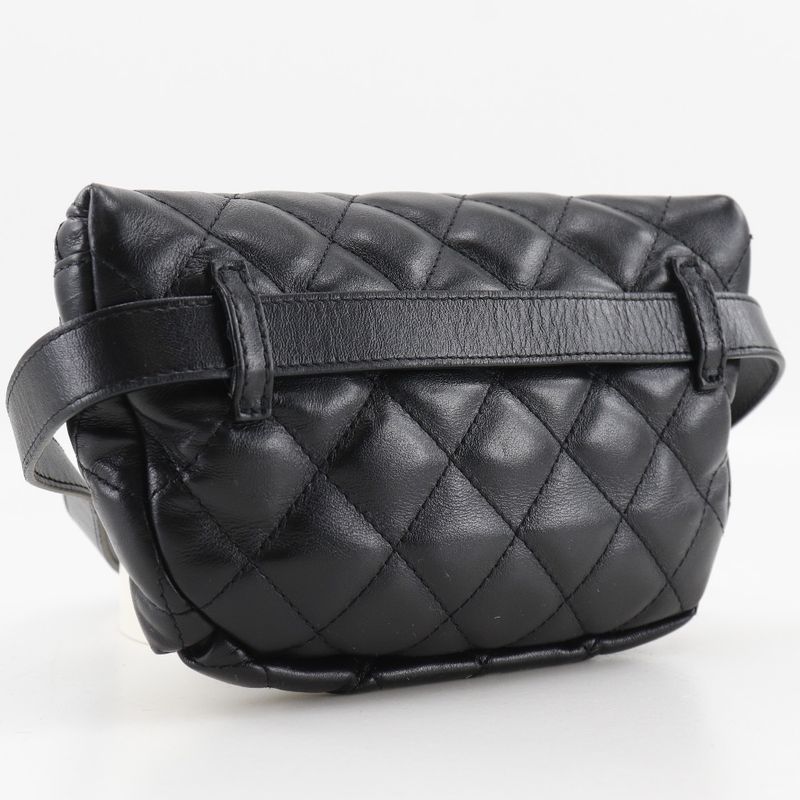 Chanel Quilted Belt Bag Uniform Lambskin Black Waist — view 3