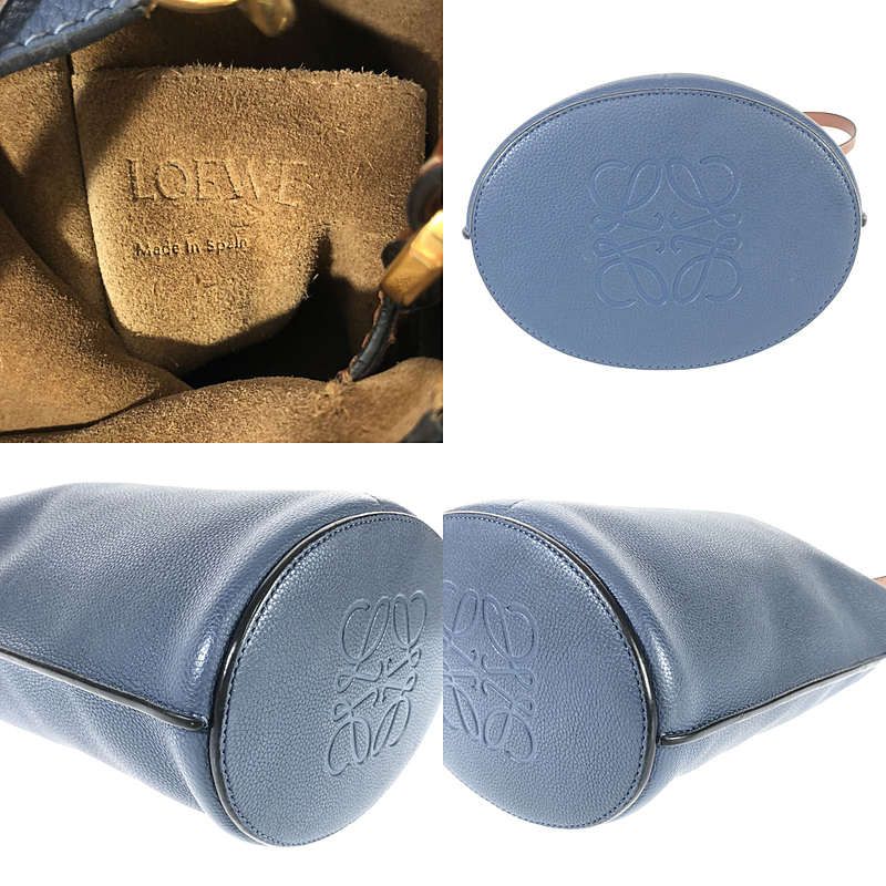 Loewe Gate Bucket Leather Shoulder Bag Navy — view 6