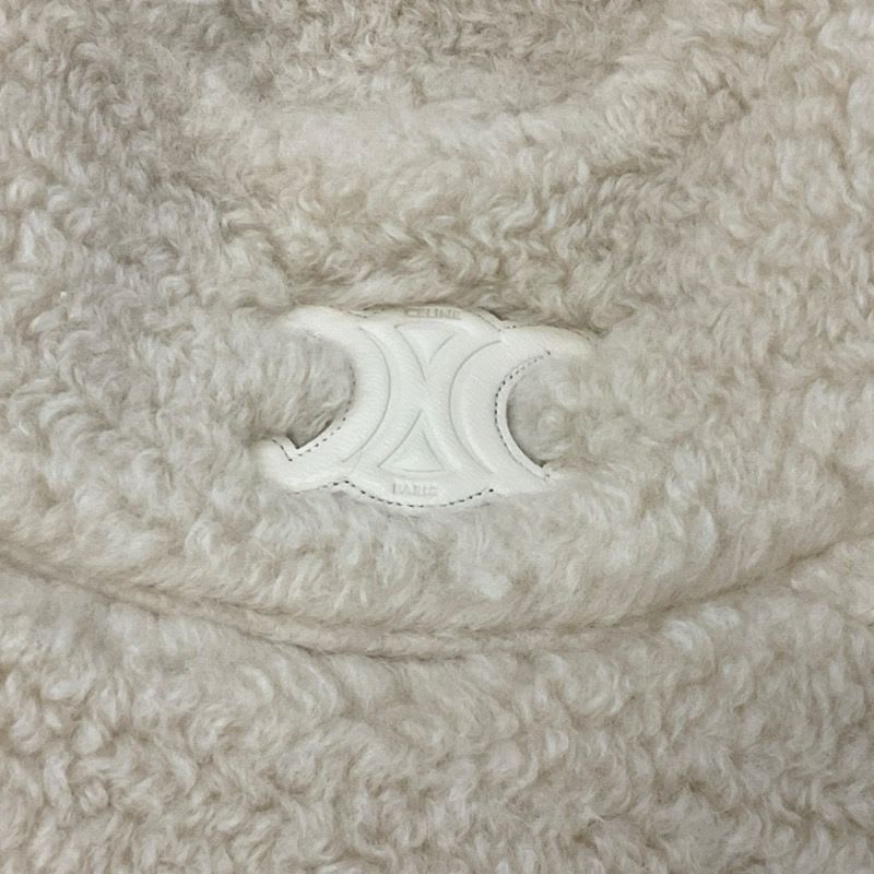 Celine Hat Cashmere Beige Triomphe Logo Bucket — view 5