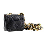 Chanel Chain Pochette Micro Quilted Vintage Lambskin Black Waist — view 3