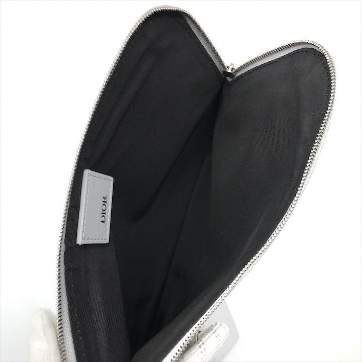 Dior Rope Strap Canvas Clutch Gray — view 8