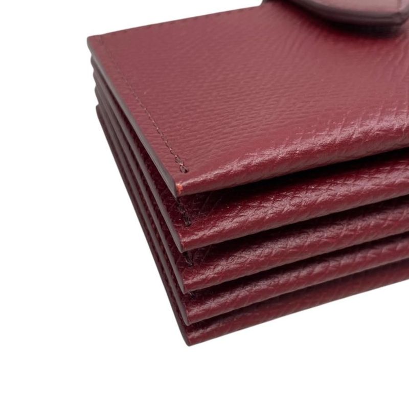Celine Card Case Accordion Holder 10 B693 bfp Calfskin Logo Light Burgundy — view 4