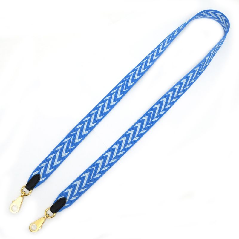 Hermes Bandouliere Sangle Zigzag 25 mm Toile Swift Blue White — view 2