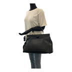 Gucci Bamboo Black Gold Hardware Leather Handbag — view 7