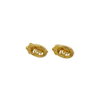Christian Dior CD Logo Necklace Earrings Set Accessories Gold 55862 With Case — view 7