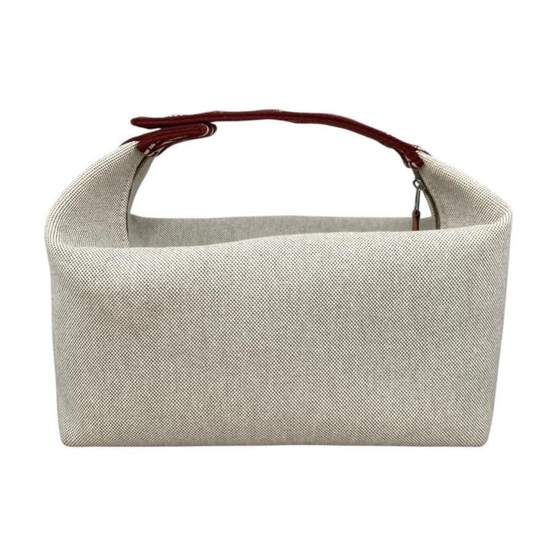 Hermes Bath Pouch Bride-a Black GM Toile Canvas H Logo Zigzag Rouge Ash Red — view 2
