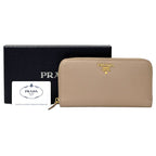 Prada Wallets ed Long Saffiano Beige 1 Ml506 Gold Hardware Round — view 6