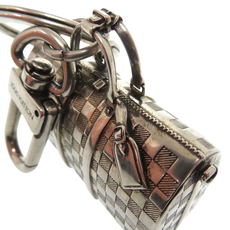 Louis Vuitton The Keepall Charm Damier Key Holder Metal Silver 1158 — view 8