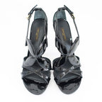 Louis Vuitton Sandals Pin Heel Black Gold Hardware Enamel — view 3