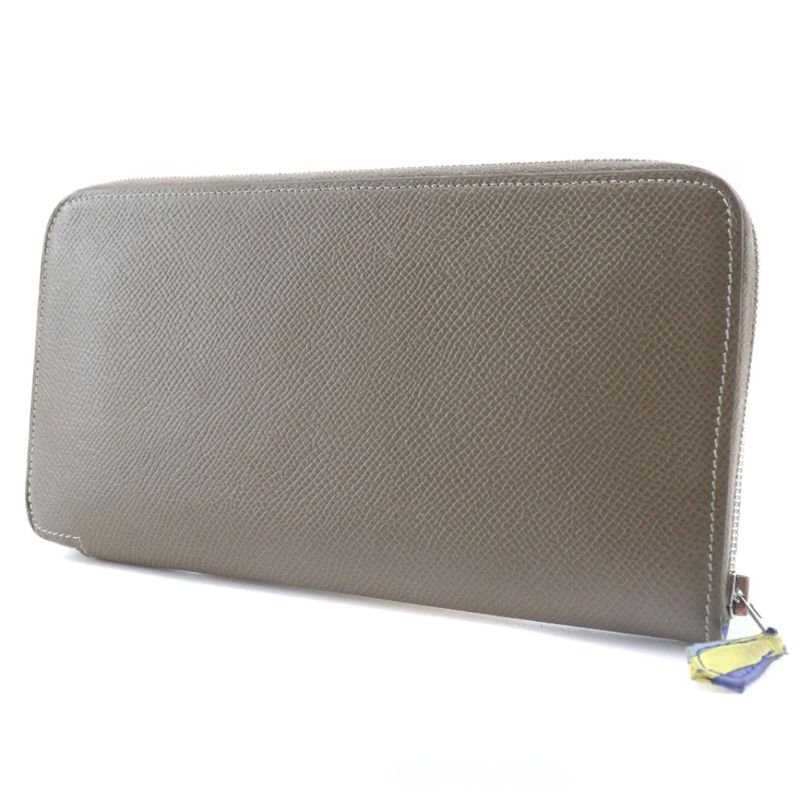Hermes Azap Long Silk-in Vaux-epson Etoupe Brown R Wallet — view 2
