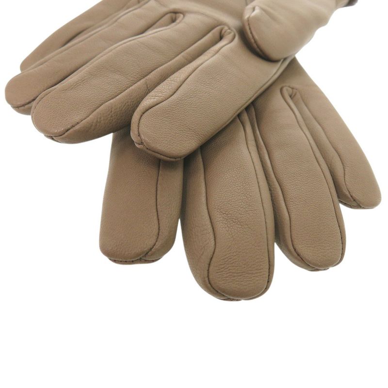 Hermes Cashmere Lambskin Size 75 Brown Gloves 1415 — view 3