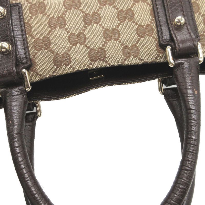 Gucci Sherry GG Canvas Leather Beige Brown Handbag 1789 — view 4