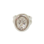 Hermes Vintage Gaucho Silver 925 White Topaz 17 Ring 0267 — view 3
