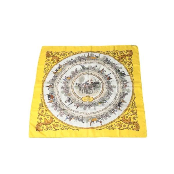 Hermes Carre 90 Scarf Ron Chien Walk To Yellow — view 2