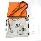 Hermes Lead Dog Medor Slim Canvas Leather Dark Irish Red — view 8
