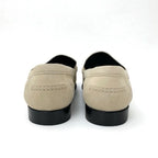 Hermes D'esting Loafers Leather Shoes Beige Gold Kelly Hardware — view 5