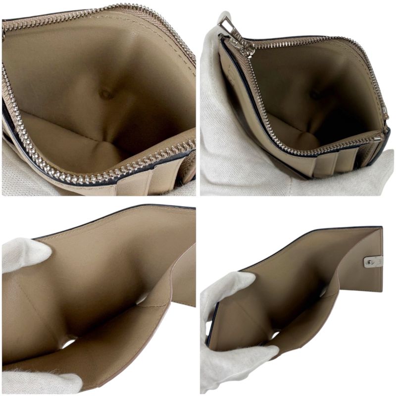Loewe Anagram Trifold Wallet Pebble Grain Calf Sand Beige — view 7