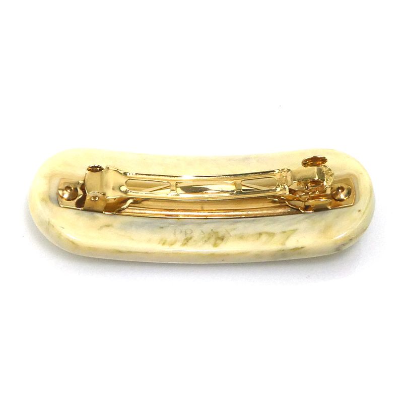 Prada Crystal Embellished Ivory Barrette — view 4