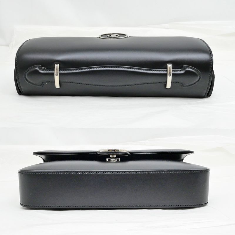 Gucci Clutch Bag Shoulder Leather Black — view 5