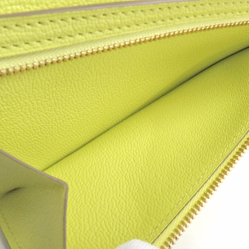 Hermes Bearn Souffle Chevre Yellow Series Pink Gold Hardware R Stamp — view 6