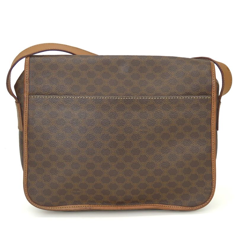 Celine Shoulder Bag Macadam Leather Brown Gold Hardware Crossbody — view 3