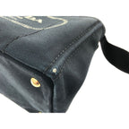 Prada Tote Bag Canapa Canvas with Strap Shoulder Navy — view 6