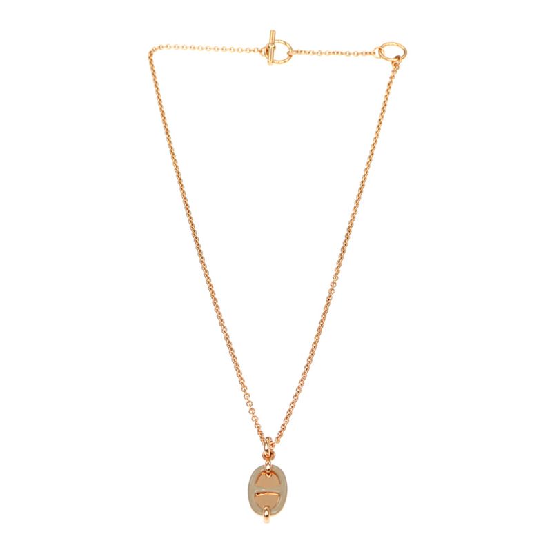 Hermes Necklace Mini Maillon PM Brown Marron Glace R Chaine D'ancre — view 8