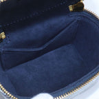 Louis Vuitton Monogram Laminated Jacquard Micro Vanity Shoulder Bag Navy — view 4