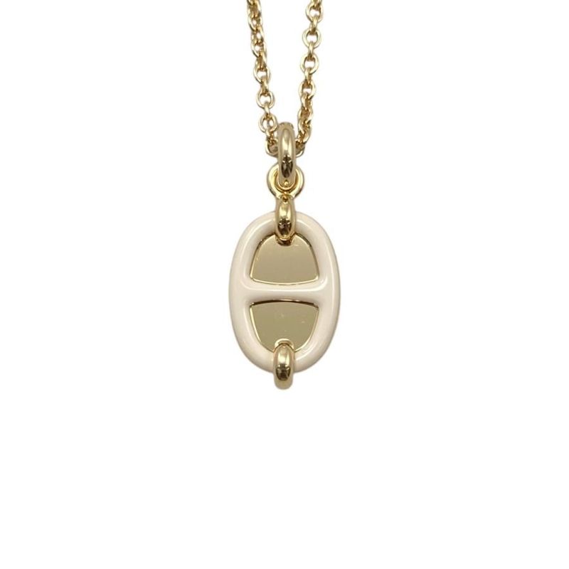 Hermes Necklace Pendant Mini Maillon PM Fed3 Cles Beige Gold Hardware — view 5