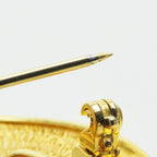 Chanel Brooch Quilted Stitching Coco Mark Metal Gold Plated Accessory Small — view 5