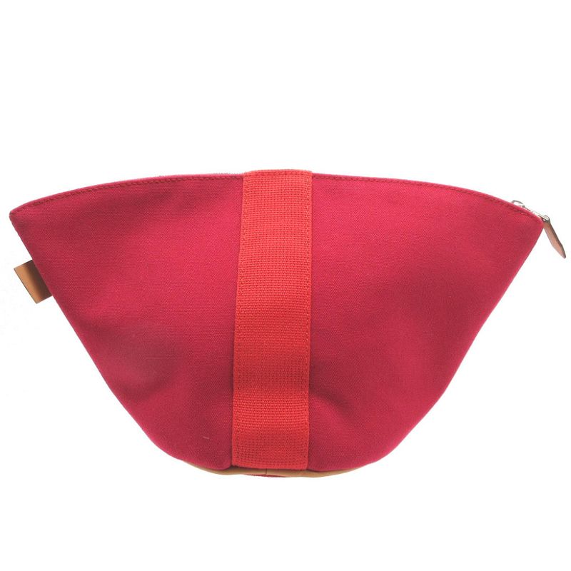 Hermes Palmyre Canvas Rouge Vif Prune Pouch 0179 — view 2