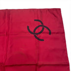 Chanel CC Logo Scarf Large Silk 100% Red — view 3
