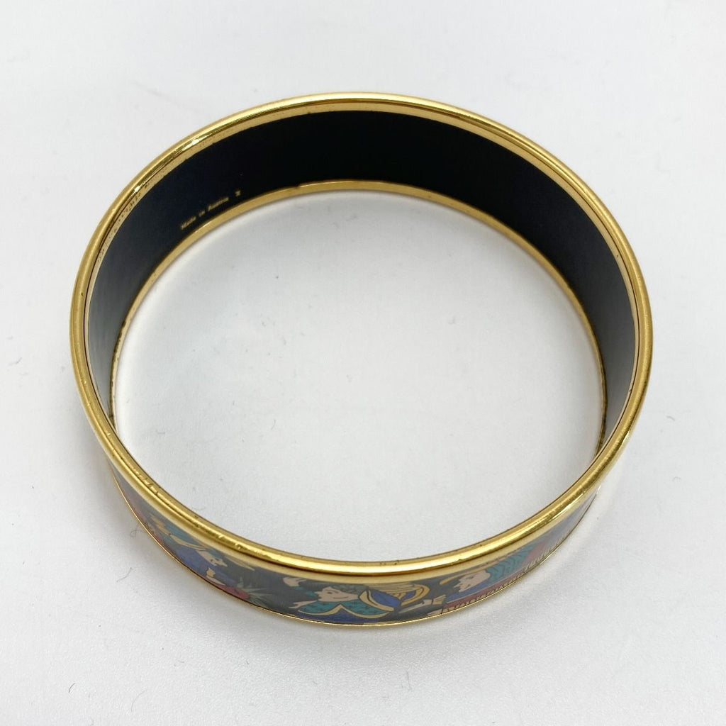 Hermes Enamel GM Bangle Plated Cloisonne Indian Bracelet — view 3