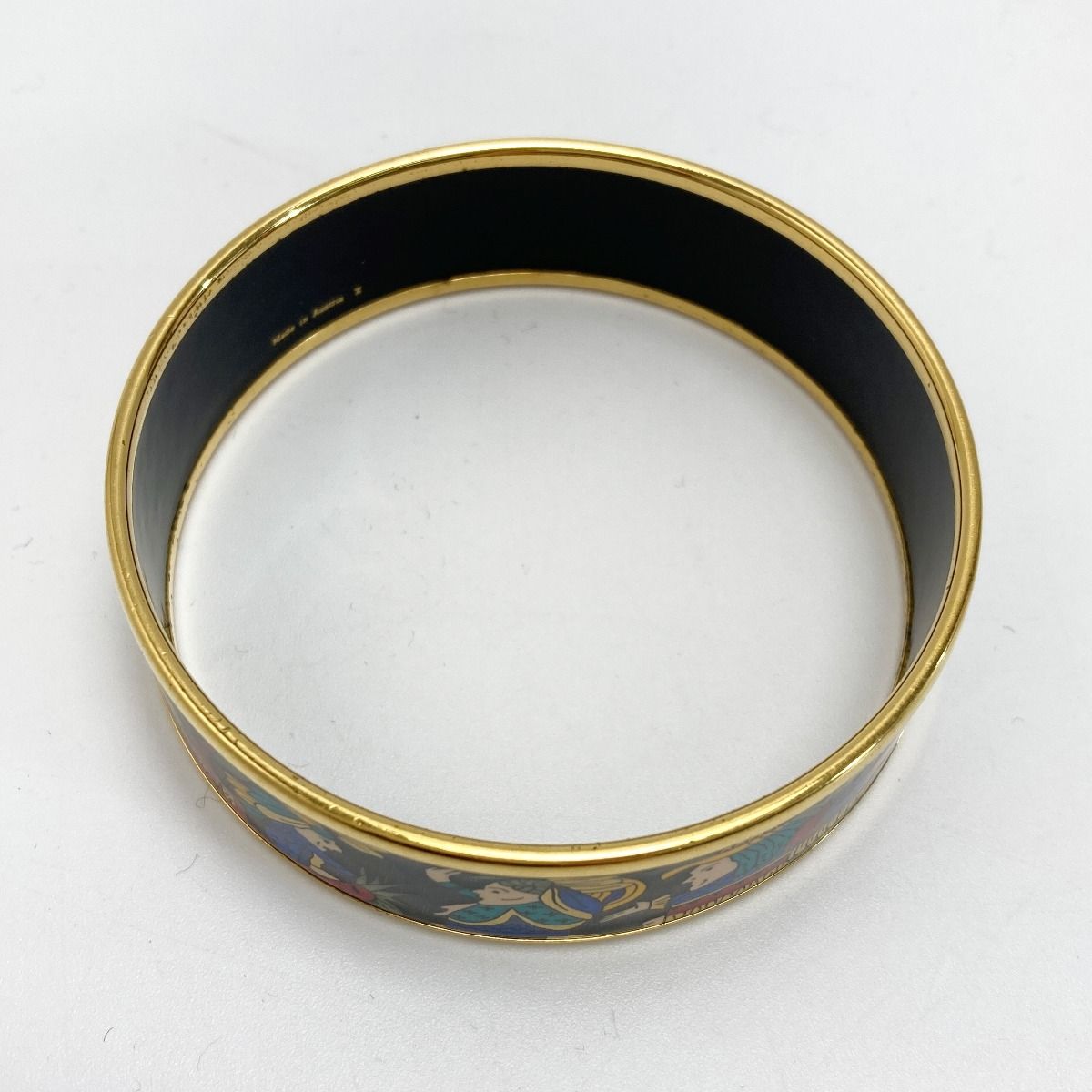Hermes Enamel GM Bangle Plated Cloisonne Indian Bracelet — view 3