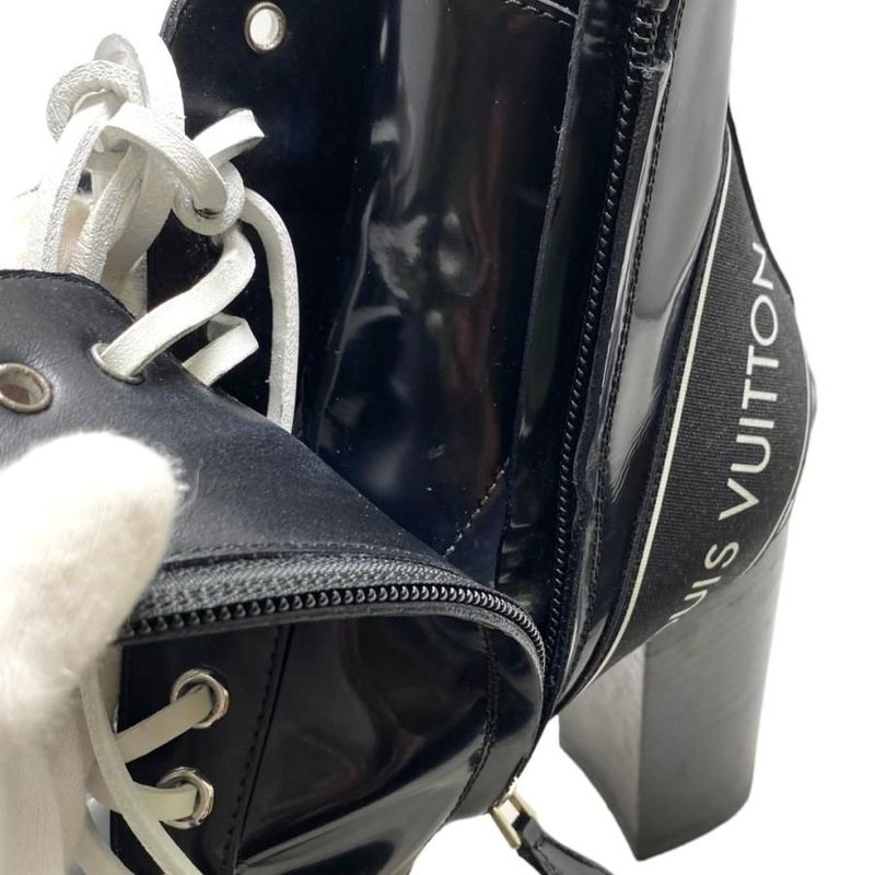 Louis Vuitton Star Trail Ankle Boots 35 1 2 Black White Logo Line — view 7