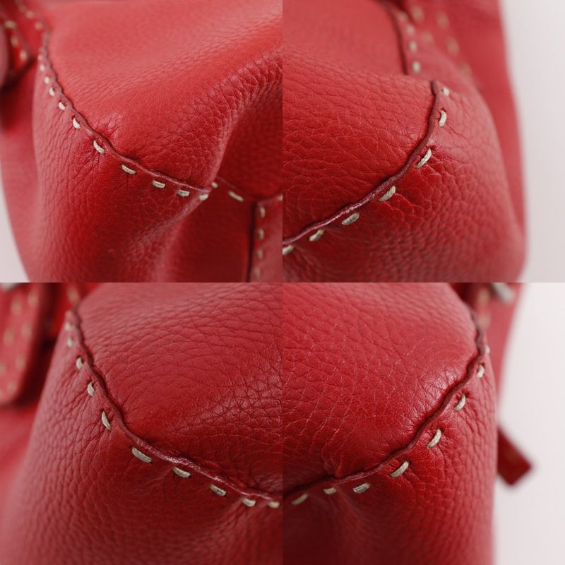 Fendi Selleria Leather Red Handbag — view 4