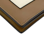 Celine Bifold Long Wallet Brown Navy White Leather — view 8