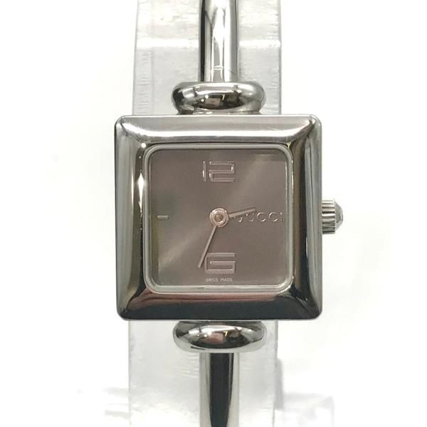 Gucci Square Quartz Silver Dial Bangle Watch — view 2