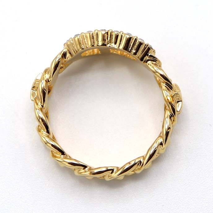 Christian Dior Ring Clair D Lune Rhinestone Gold Color M 12.5 — view 5